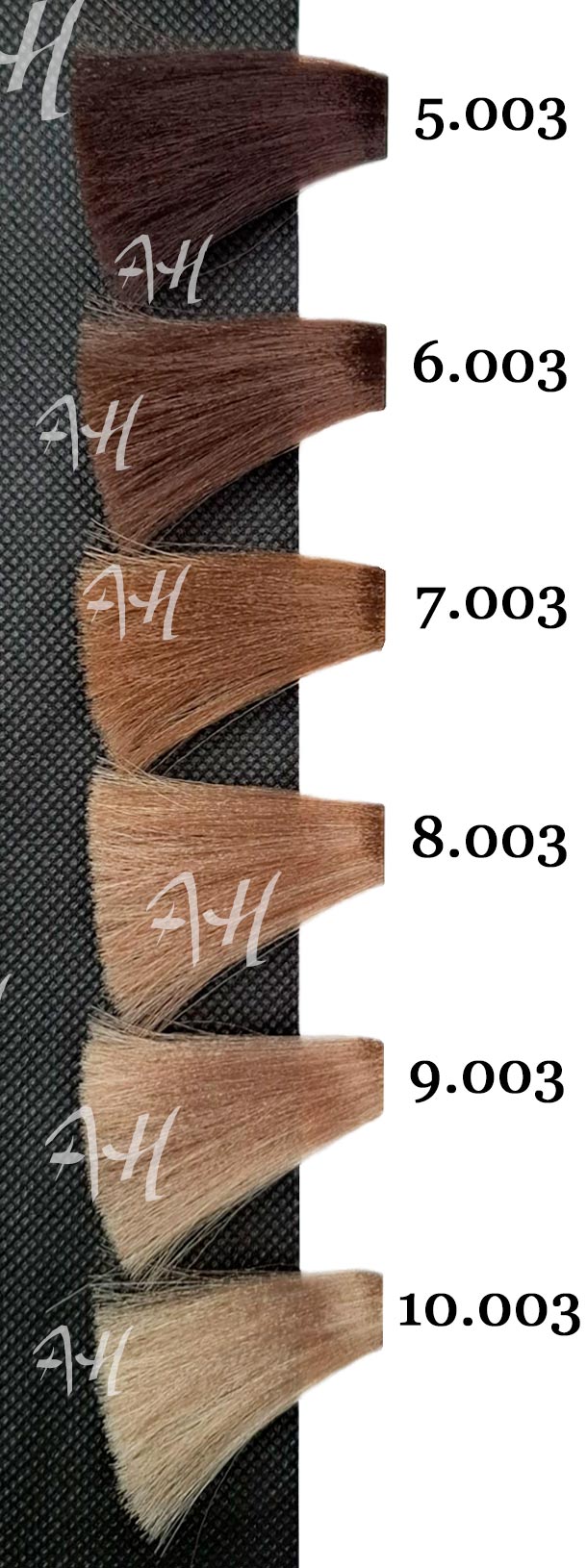 ICON ECOTECH NATURAL CALIDO: Castaño claro natural cálido 5.003, Rubio oscuro natural cálido 6.003, Rubio natural cálido 7.003, Rubio claro natural cálido 8.003, Rubio muy claro natural cálido 9.003, Platino natural cálido 10.003